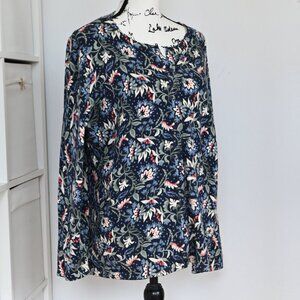 NEW CJ Banks Women's Navy Print Cardigan Sweater XL Floral NEW WITH TAGS